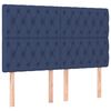 vidaXL Bedframe zonder matras stof blauw 140x190 cm