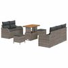vidaXL Tuinbankenset met kussen 8 pcs Grijs poly rattan