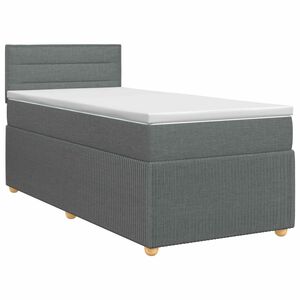 vidaXL Boxspringbed met matras Donkergrijs 80 x 200 cm Stof