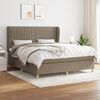 vidaXL Boxspring met matras stof taupe 160x200 cm