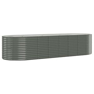 vidaXL Plantenbak 322x100x68 cm gegalvaniseerd staal grijs