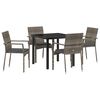 vidaXL Tuin eettafelset 5 st Grijs poly rattan
