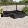 vidaXL 11-delige Loungeset met kussens poly rattan zwart