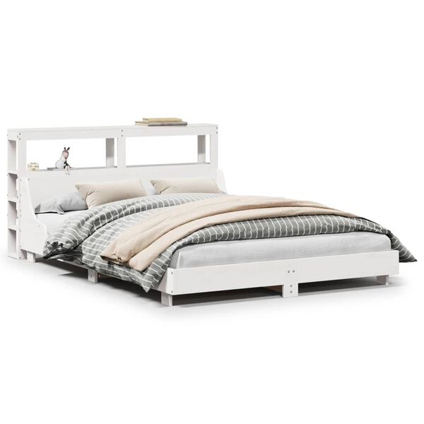 vidaXL Bedframe zonder matras massief grenenhout wit 120x200 cm