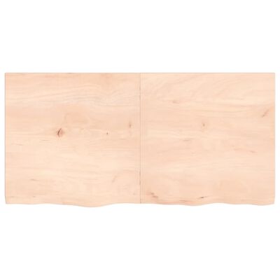 vidaXL Wastafelblad 120x60x(2-4) cm onbehandeld massief hout