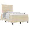 vidaXL Boxspringbed met matras met hoofdeinde Cr&egrave;me 120 x 200 cm Stof