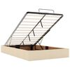 vidaXL Ottoman bed met matras en LED's 120x200cm stof crèmekleurig
