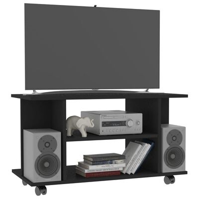vidaXL Tv-meubel met wieltjes 80x40x45 cm bewerkt hout zwart