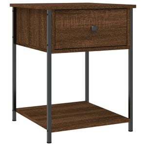 vidaXL Nachtkastje 44x45x58 cm bewerkt hout bruin eikenkleur