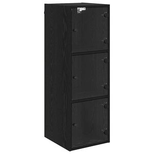 vidaXL Wandkast Zwart Eiken 35 x 37 x 102 cm Bewerkt hout