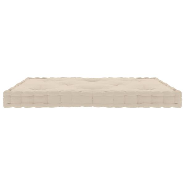 vidaXL Palletvloerkussen 73x40x7 cm katoen beige
