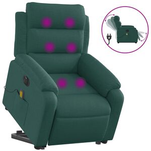 vidaXL Sta-op-massagestoel elektrisch verstelbaar stof donkergroen