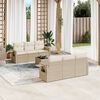 vidaXL 7-delige Loungeset met kussens poly rattan beige