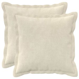 vidaXL Kussen 2 st HOUTEN Cr&egrave;mekleurig 30 x 30 cm Microfiber Fleece