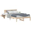 vidaXL Bedframe met hoofdeinde Bruin 140 x 200 cm Massief grenenhout