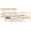 vidaXL Bedframe met hoofdbord massief hout