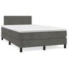 vidaXL Boxspring met matras fluweel donkergrijs 120x190 cm
