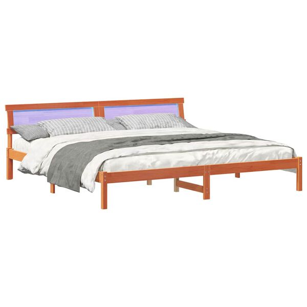 vidaXL Bedframe Wasbruin 180 x 200 cm Massief grenenhout