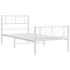 vidaXL Bedframe met hoofd- en voeteneinde metaal wit 107x203 cm