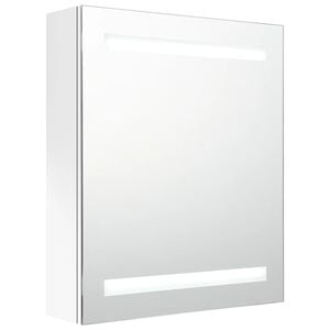 vidaXL Badkamerkast met spiegel en LED 50x14x60 cm glanzend wit