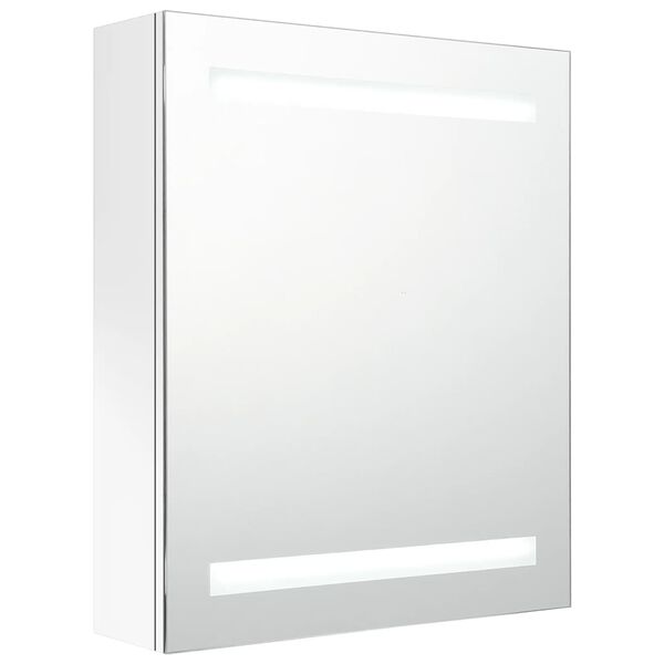 vidaXL Badkamerkast met spiegel en LED 50x14x60 cm glanzend wit