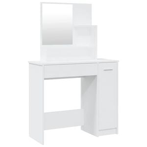vidaXL Kaptafel met spiegel 86,5x35x136 cm wit