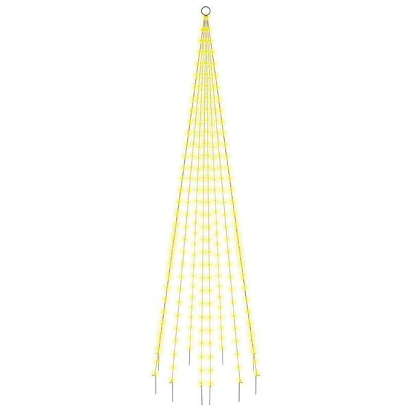 vidaXL Vlaggenmast kerstboom 310 LED's warmwit 300 cm