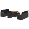 vidaXL Tuinbankenset 9 pcs Zwart poly rattan