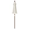 vidaXL Parasol met houten paal 196x231 cm zandkleurig