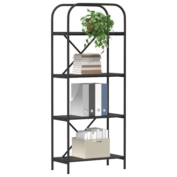 vidaXL Boekenkast Zwart Eiken 60 x 30 x 146 cm Bewerkt hout