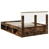 vidaXL Bedframe met hoofdeinde Gerookt eiken 135 x 190 cm Bewerkt hout