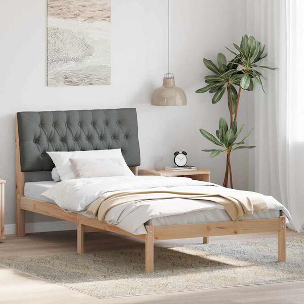 vidaXL Bedframe met Gevoerd Hoofdgedeelte Bruin 100 x 200 cm