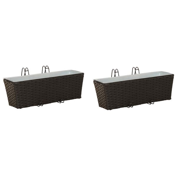 vidaXL Reling 2 pcs Zwart 50 x 17 x 17 cm Metaal