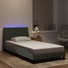 vidaXL Bedframe met LED zonder matras "Hanko" fluweel lichtgrijs 100x200 cm