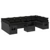 vidaXL 11-delige Loungeset met kussens poly rattan zwart