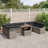 vidaXL Tuin Sofa Set met opslag 11 pcs Grijs Poly riet