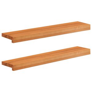 vidaXL Raamkozijnen 2 st Licht Bruin 80x 20 x 2 cm Massief beukenhout