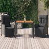 vidaXL 3-delige Tuinset met kussens poly rattan zwart
