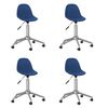 vidaXL Eetkamerstoelen draaibaar 4 st stof blauw