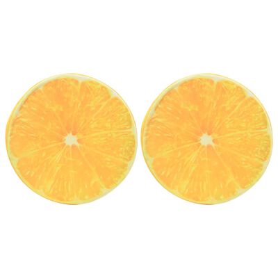 vidaXL Kussens met fruitprint sinaasappel 2 st