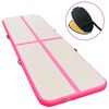 vidaXL Gymnastiekmat met pomp opblaasbaar 700x100x10 cm PVC roze