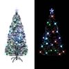 vidaXL Voorverlichte kerstboom met standaard en LED 150 cm glasvezel