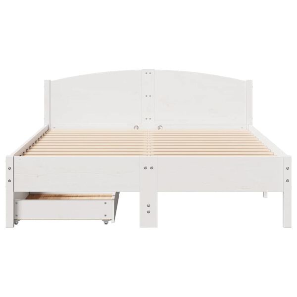 vidaXL Bedframe zonder matras massief grenenhout wit 120x200 cm