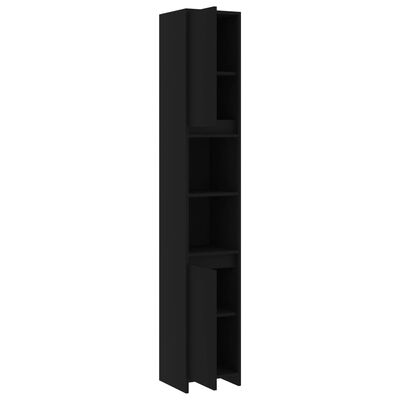 vidaXL Badkamerkast 30x30x183,5 cm bewerkt hout zwart