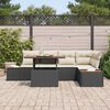vidaXL Tuin Sofa Set met opslag 6 pcs Zwart Poly riet