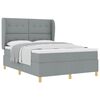 vidaXL Boxspringbed met hoofdeinde Lichtgrijs 200 x 140 cm Stof