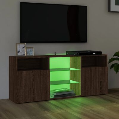 vidaXL Tv-meubel met LED-verlichting 120x30x50 cm bruin eikenkleur