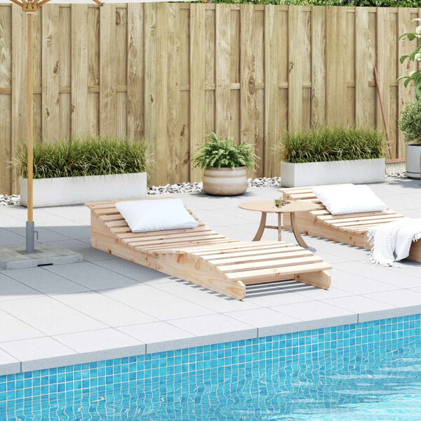 vidaXL Ligbed 205x60x31,5 cm massief grenenhout