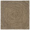 vidaXL Gebied Tapijt Naturel en Zwart 120 x 120 cm Jute