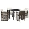 vidaXL Tuin eettafelset 5 st Bruin poly rattan